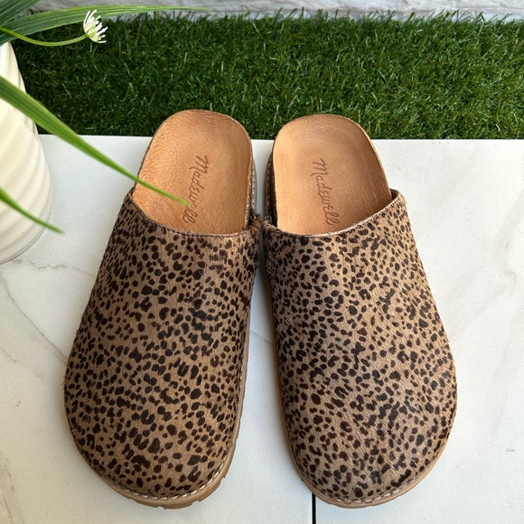 - MADEWELL The Layne Clog Mule in calf hair Pecan Shell Size  5 New - Picture 10 of 10